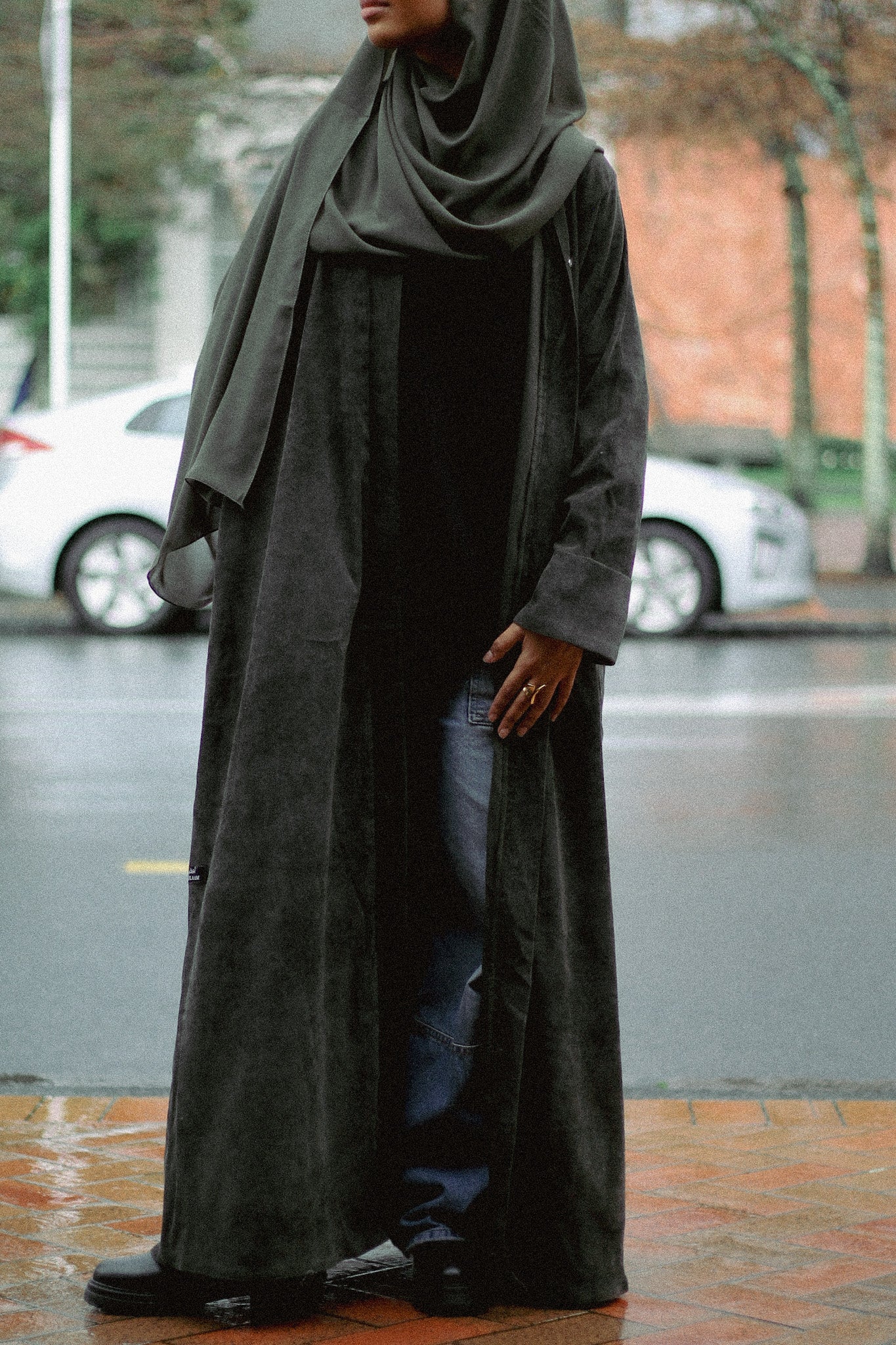 Khaki Abaya Coat