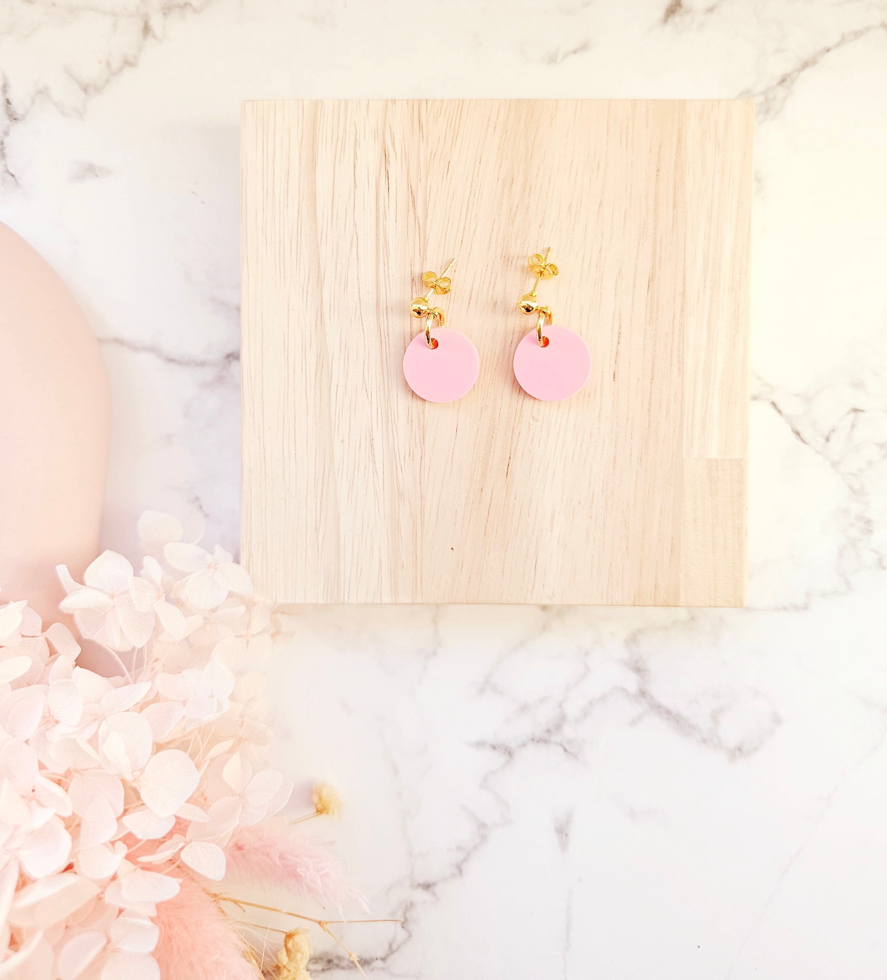 Light Pink gold studs