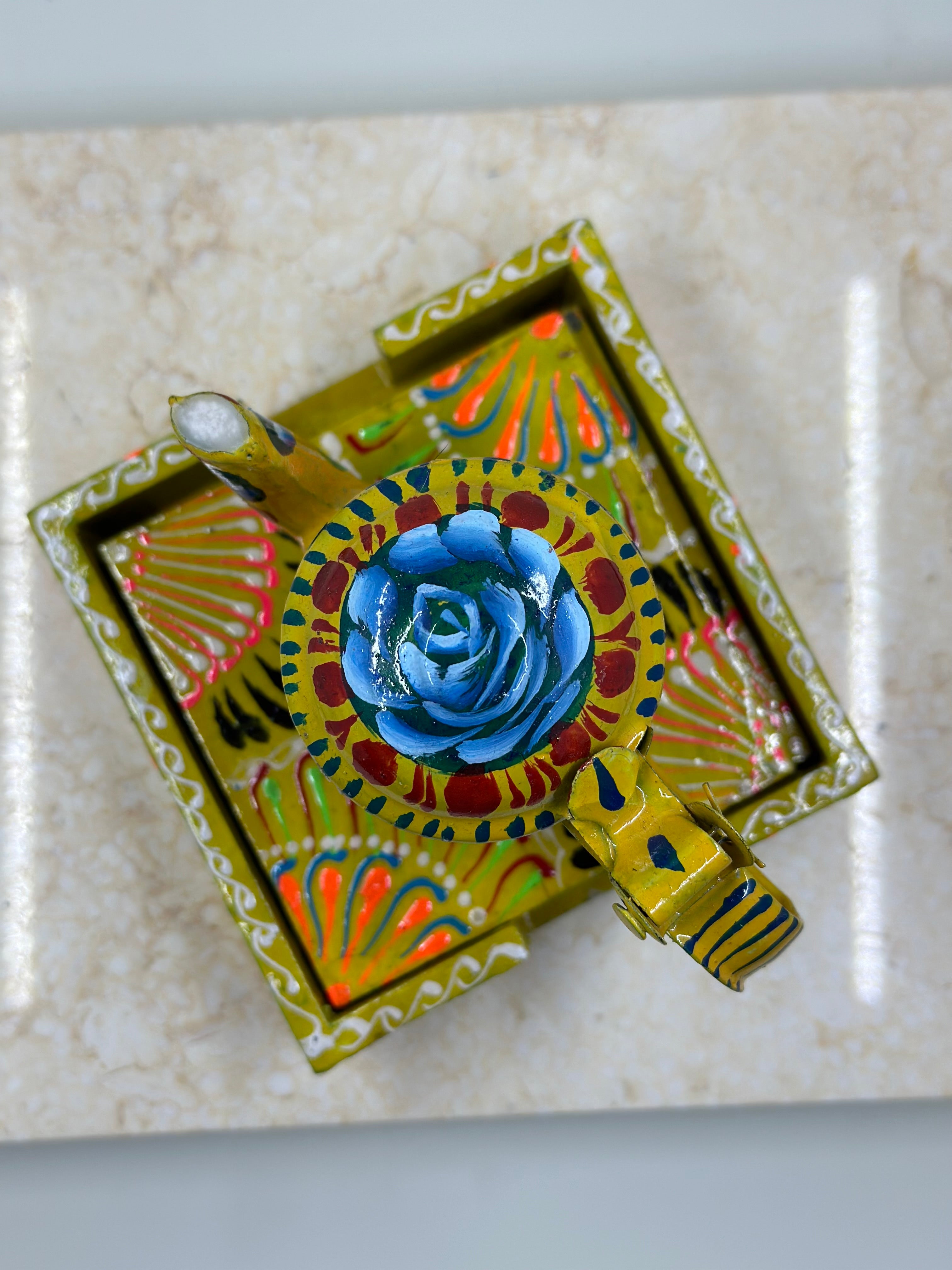 Mini Truck Art Kettle Candle and Coaster Gift Set