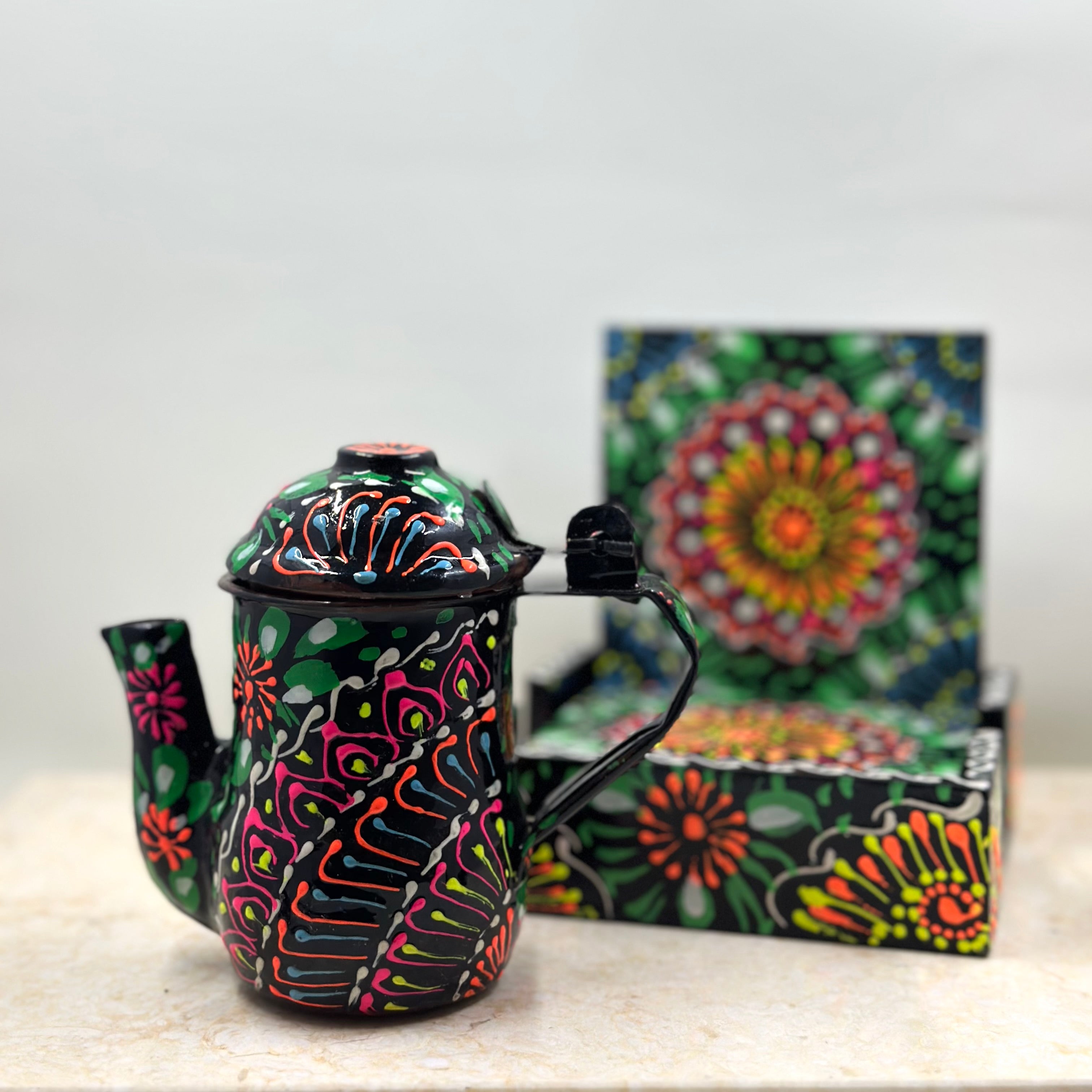Mini Truck Art Kettle Candle and Coaster Gift Set