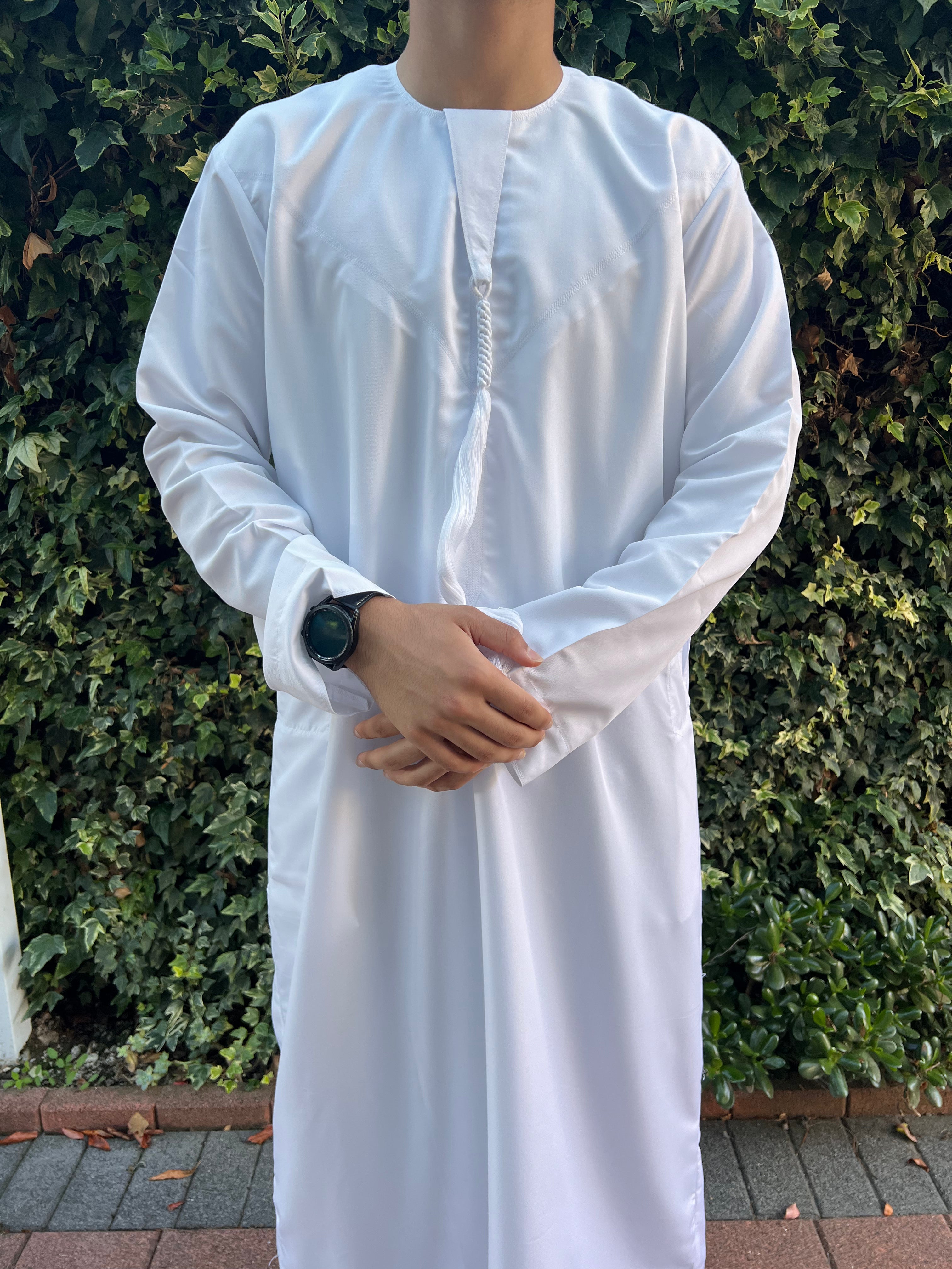 Cloud White Deluxe Emirati Thobe - House of Hasbi