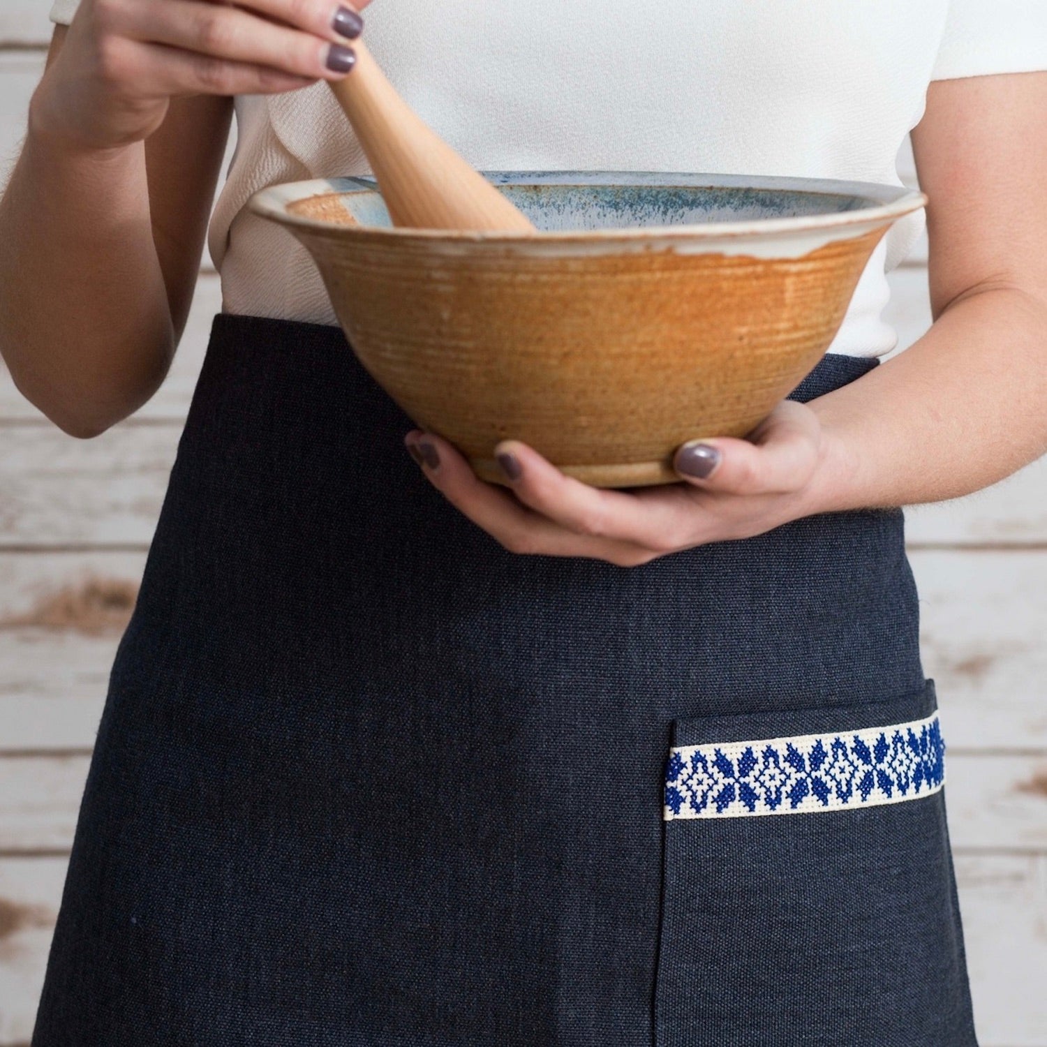 Farah Waist Apron - Midnight Blue - Bayyāra