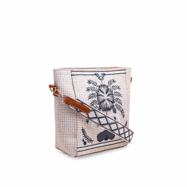 Crafted Canvas Palm Tree Bag