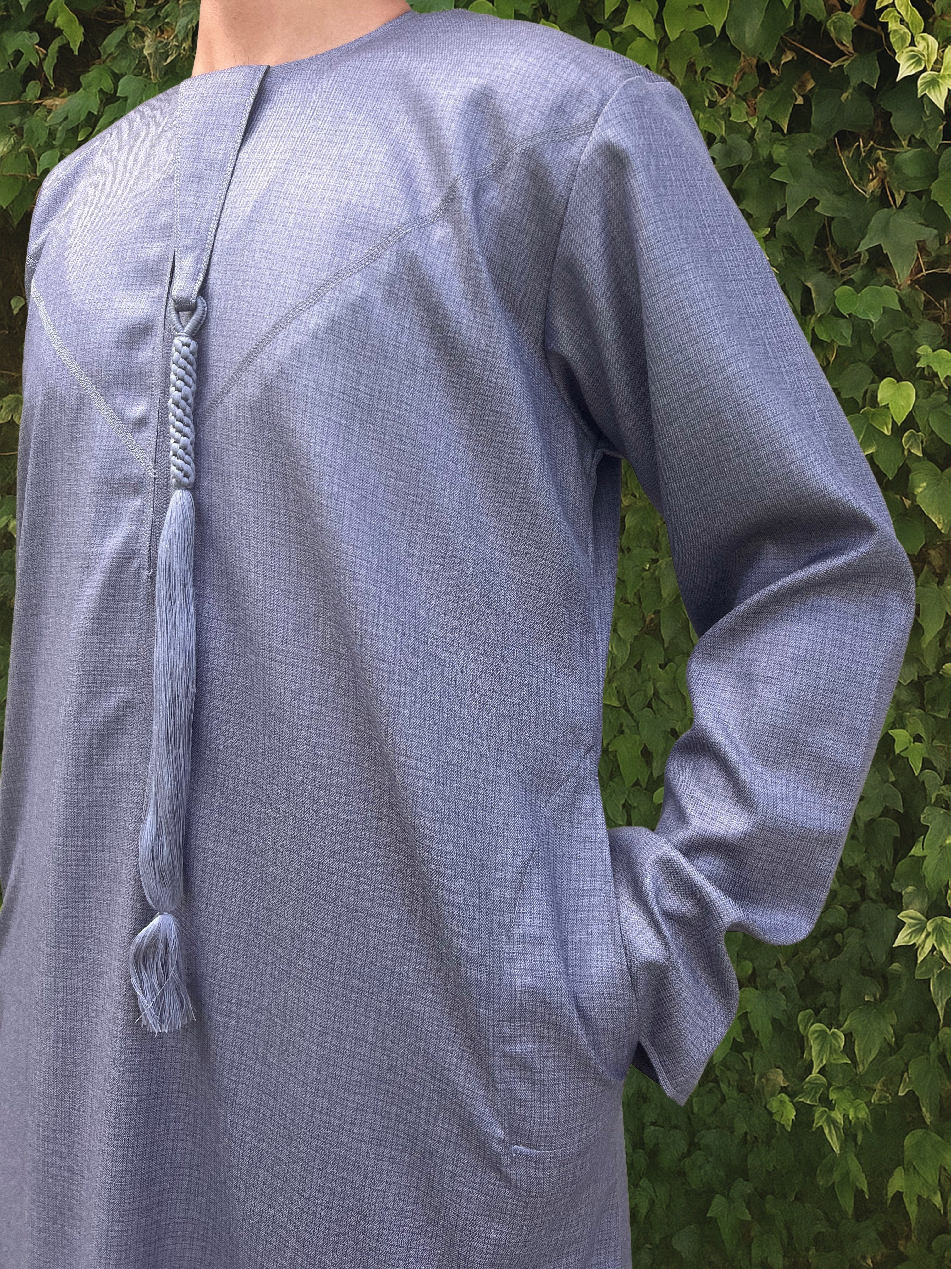 Dove Grey Premium Emirati Thobe - House of Hasbi