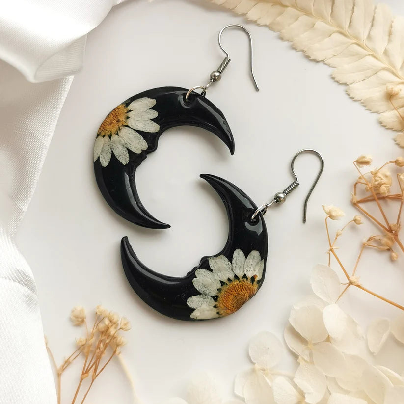 Preserved Daisy Moon Earrings
