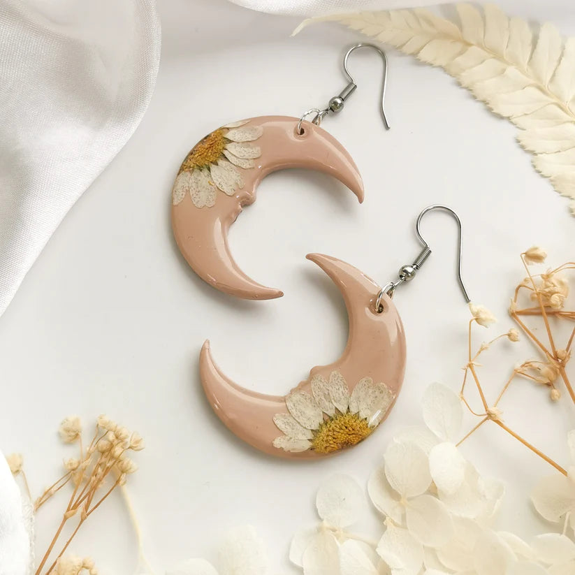 Preserved Daisy Moon Earrings