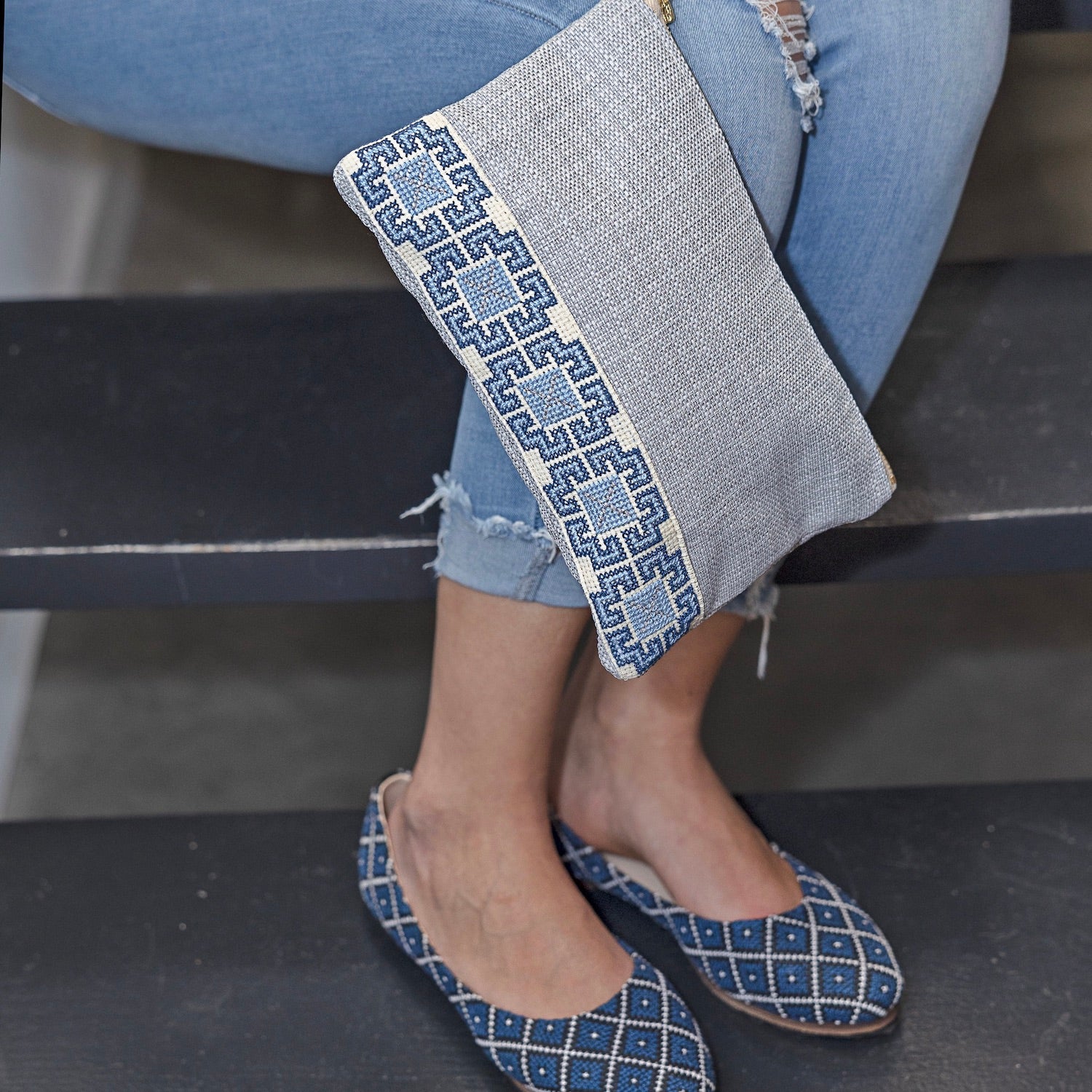 Safa Pouch - Akka Blue - Bayyāra
