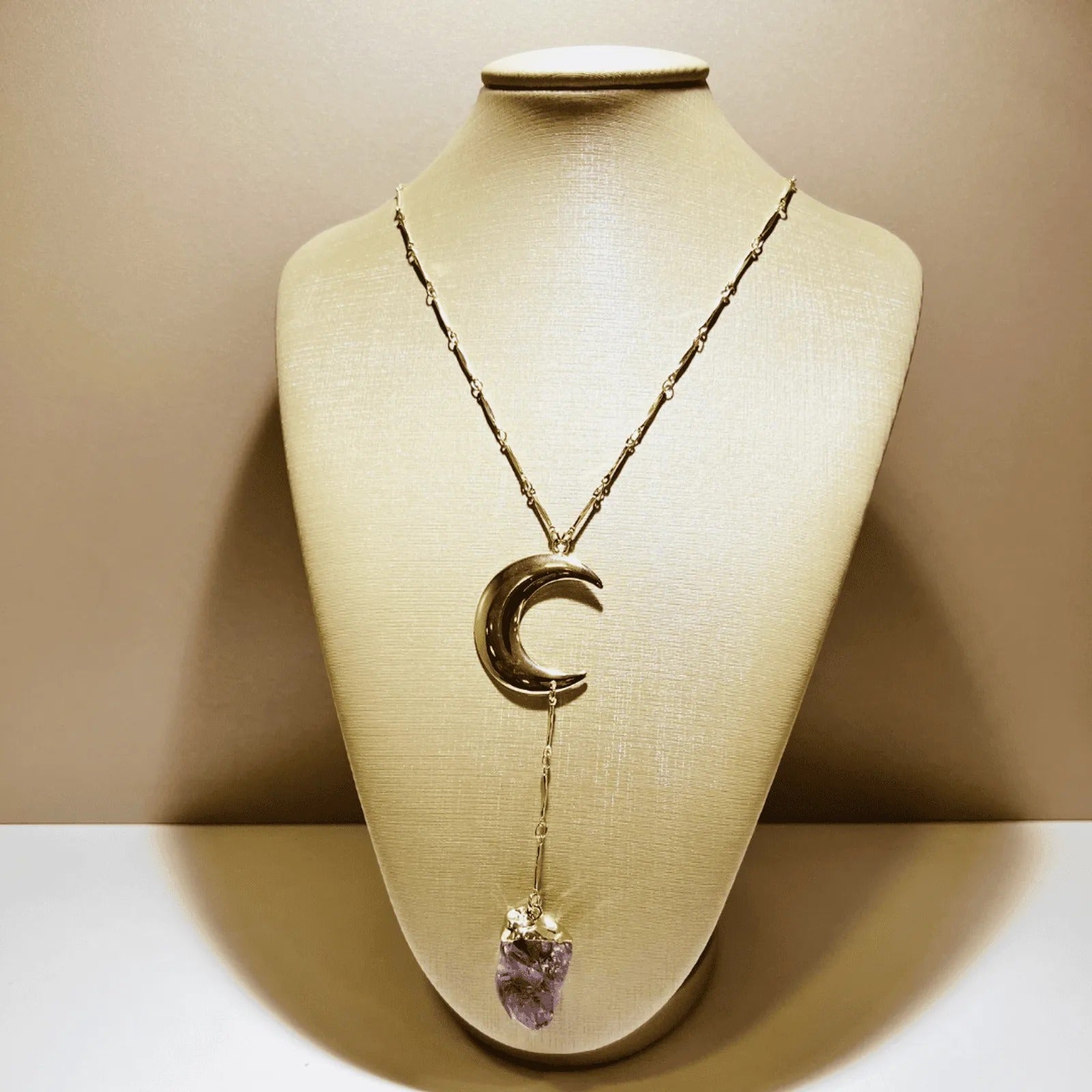 Amethyst moon necklace