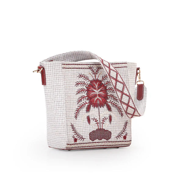 Crafted Canvas Palm Tree Bag