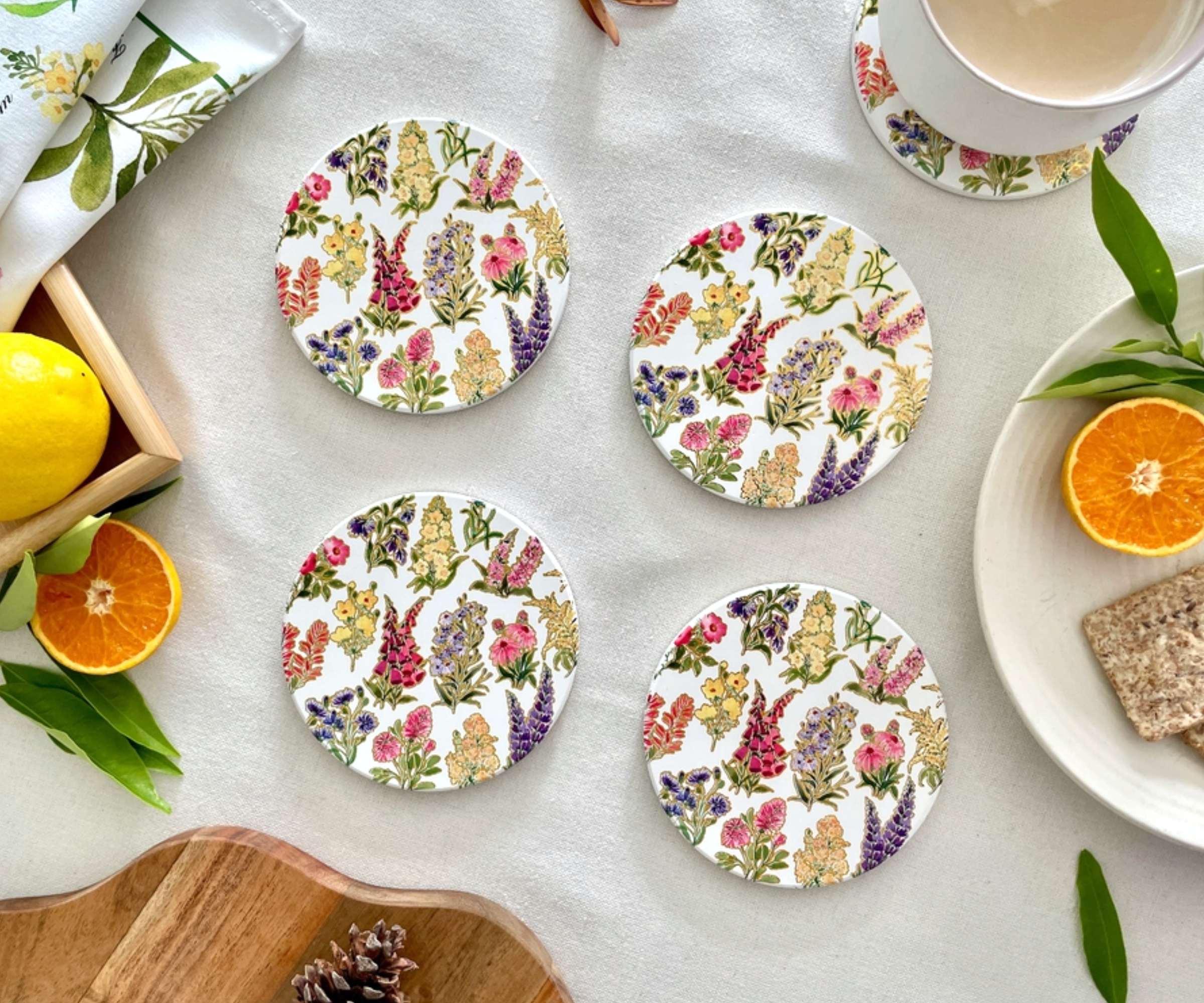 Beauties of the Wild - Set of Four Ceramic Tea Coasters
