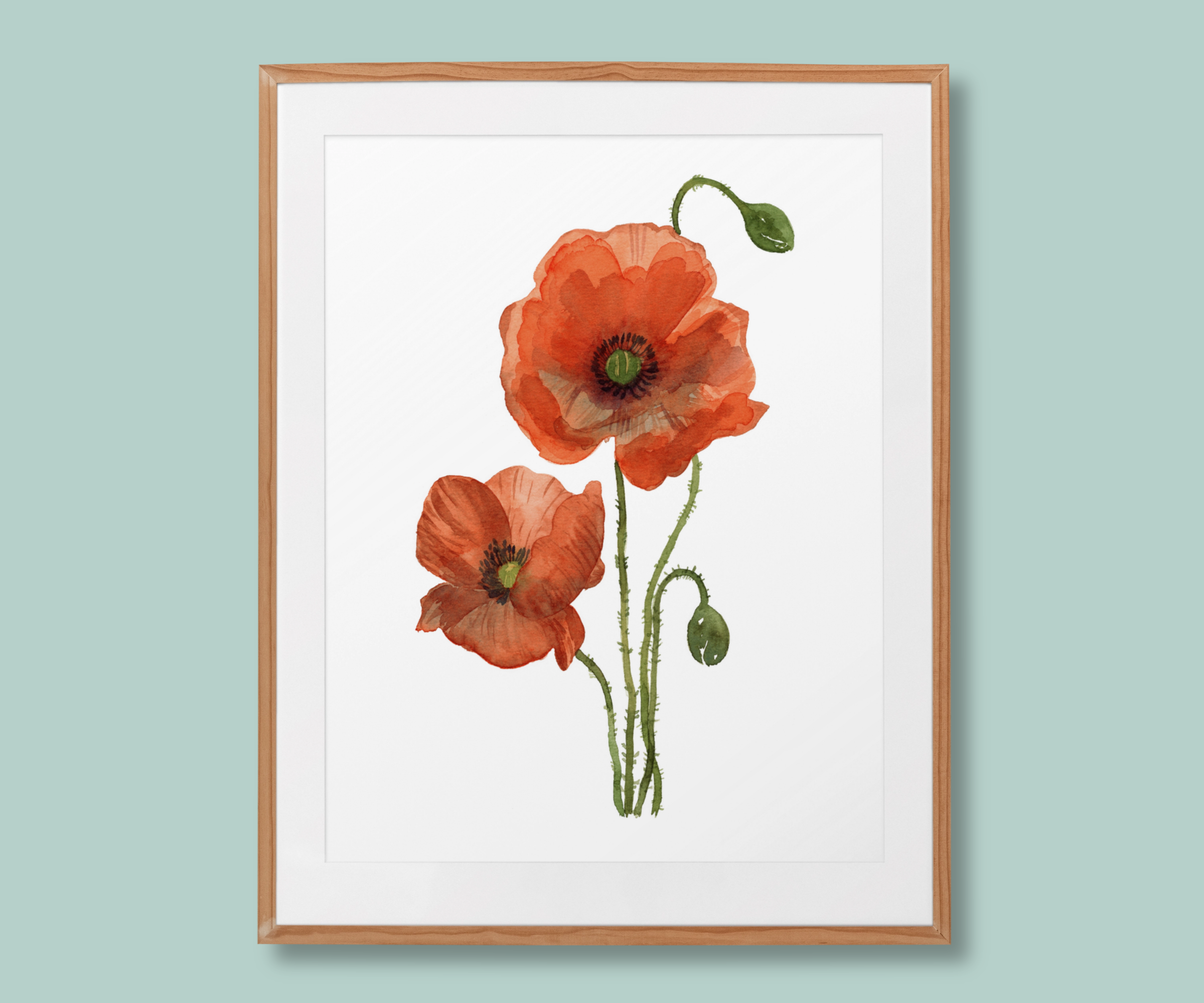 "Whispers of Scarlet" Poppy Flowers Art Print
