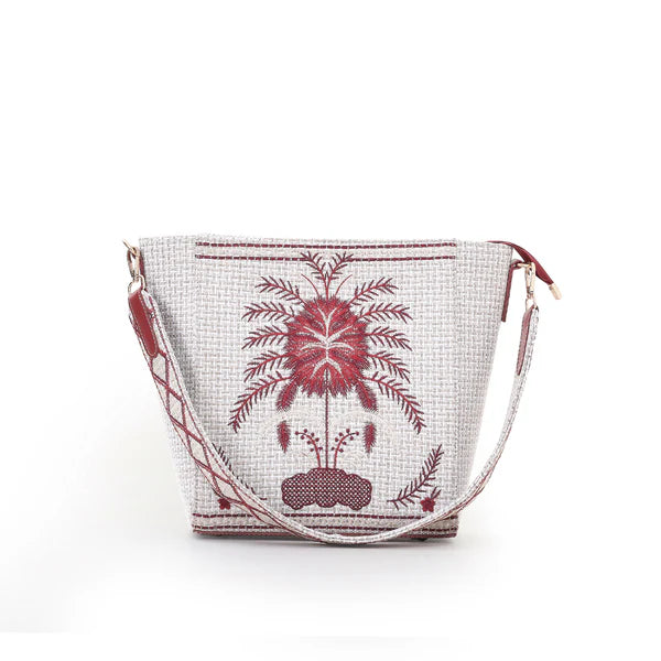 Crafted Canvas Palm Tree Bag
