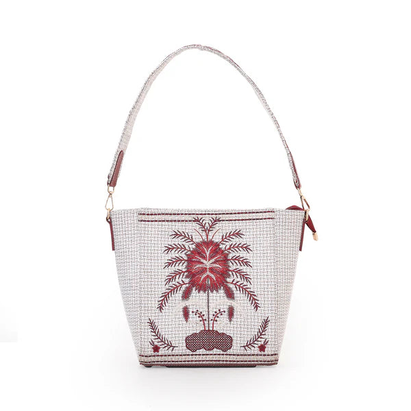Crafted Canvas Palm Tree Bag