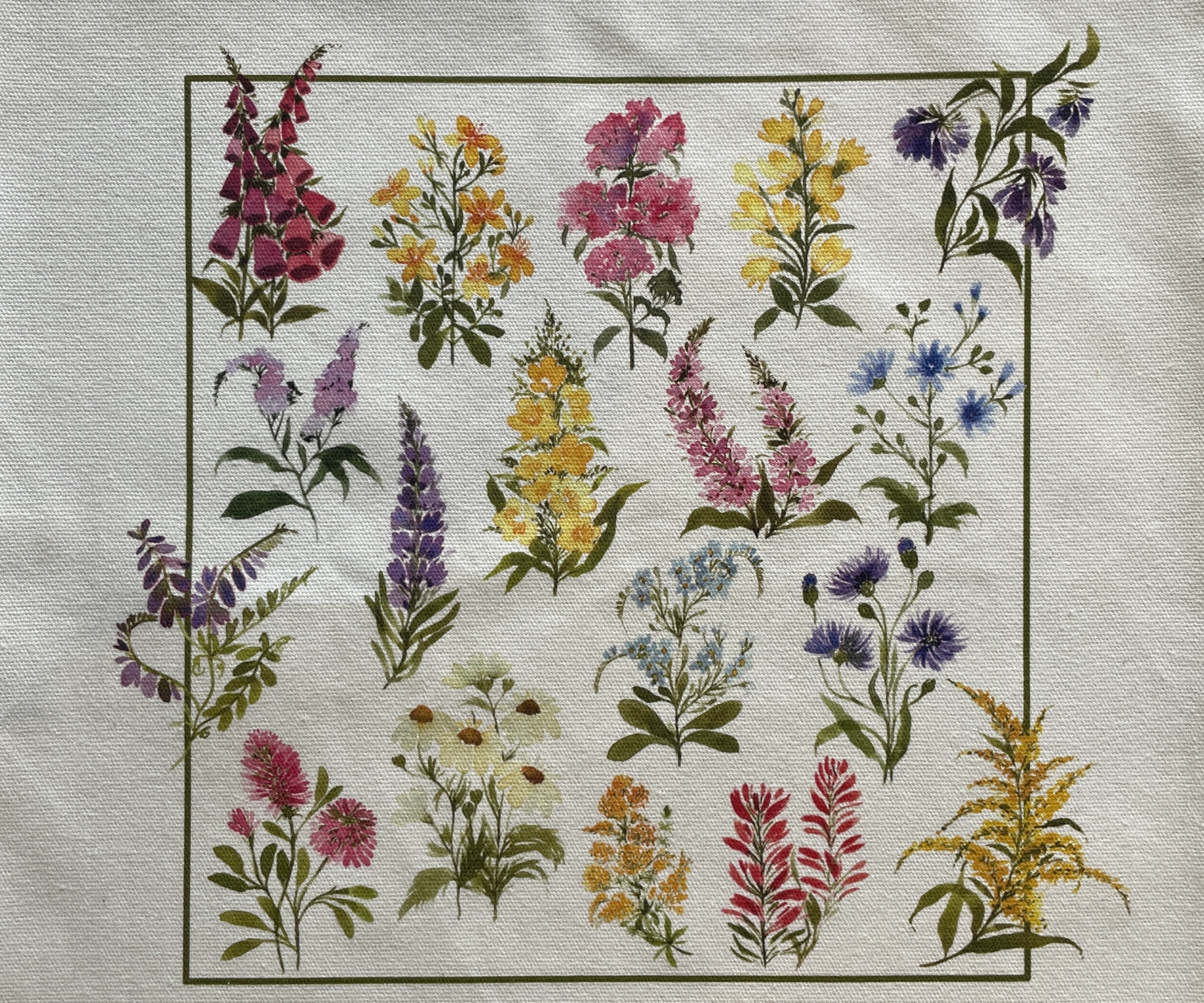 Petals of the Wild Natural 100% Cotton Canvas Tote Bag Design