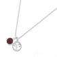 Aries Zodiac with Birthstone Necklace in Silver | Star sign March/April