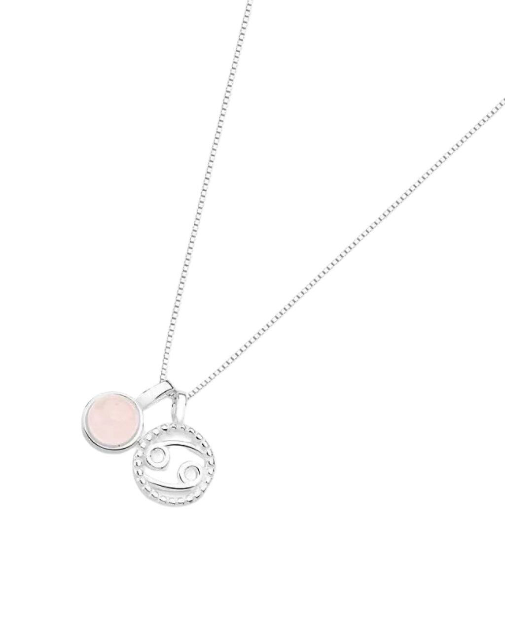 Cancer Zodiac with Birthstone Necklace in Silver | Star sign Jun/Jul