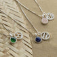 Cancer Zodiac with Birthstone Necklace in Silver | Star sign Jun/Jul