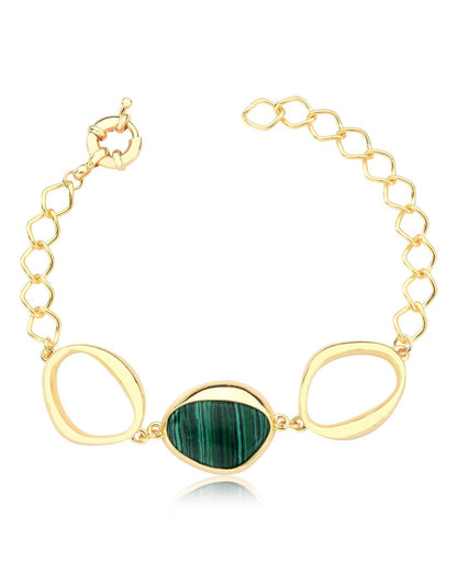 Lua bracelet | Gemstones malachite | 18k Gold plated