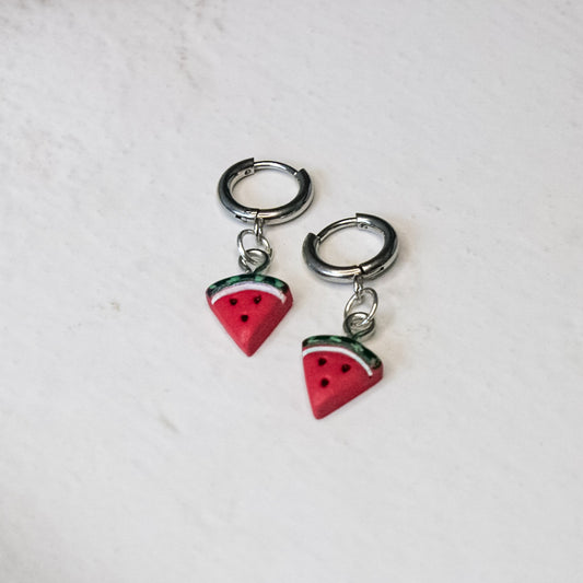 Watermelon Huggies Earrings