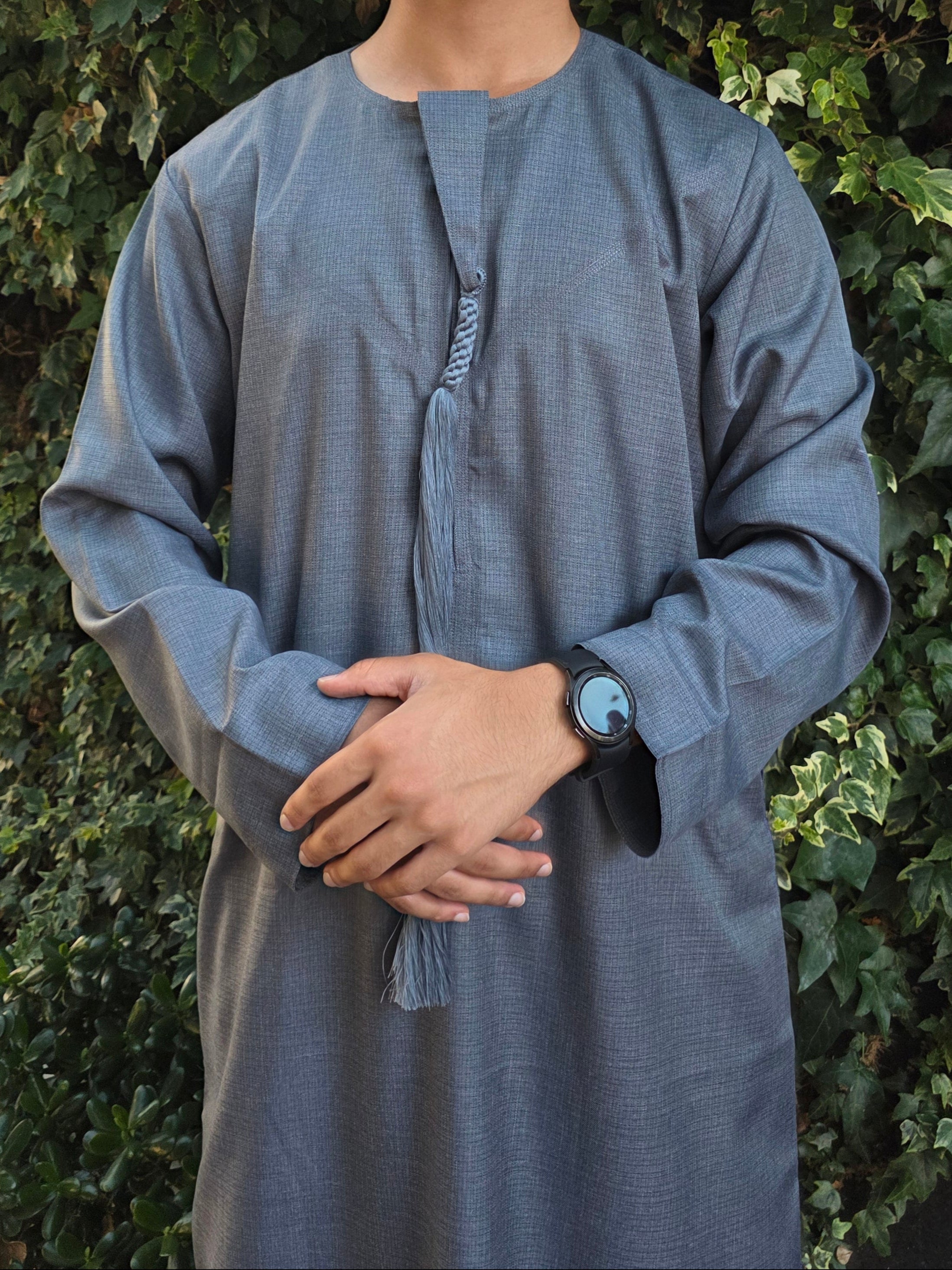 Stone Grey Premium Emirati Thobe - House of Hasbi