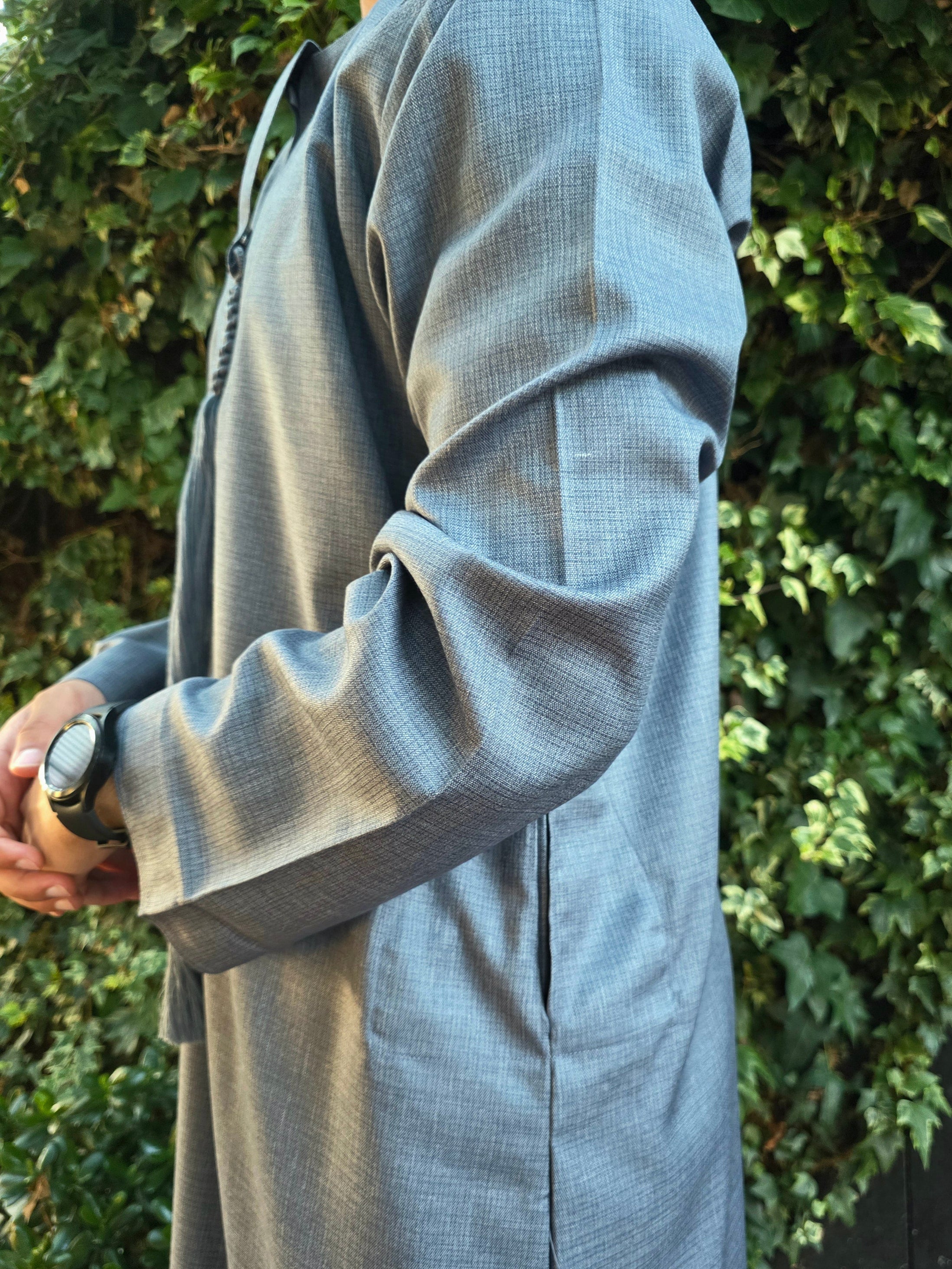 Stone Grey Premium Emirati Thobe - House of Hasbi