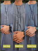 Stone Grey Premium Emirati Thobe - House of Hasbi