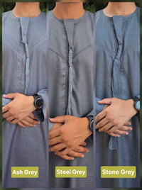 Stone Grey Premium Emirati Thobe - House of Hasbi