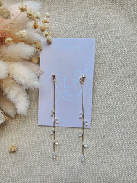 Gold leaf dangle studs