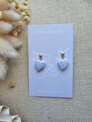 Freshwater Pearl heart stud gold