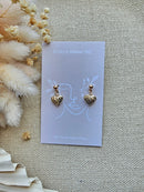 Heart rock gold studs