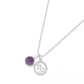 Capricorn Zodiac with Birthstone Necklace in Silver | Star sign Dec/Jan