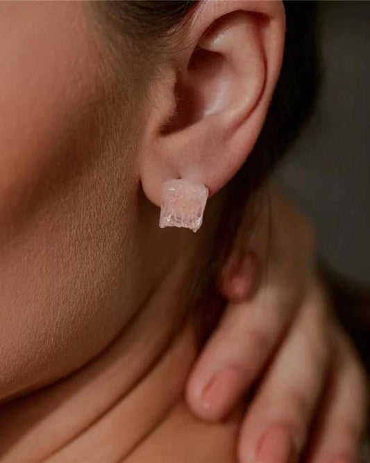 Minimal Rose quartz earrings