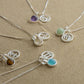 Libra Zodiac with Birthstone Necklace in Silver| Star sign September/October