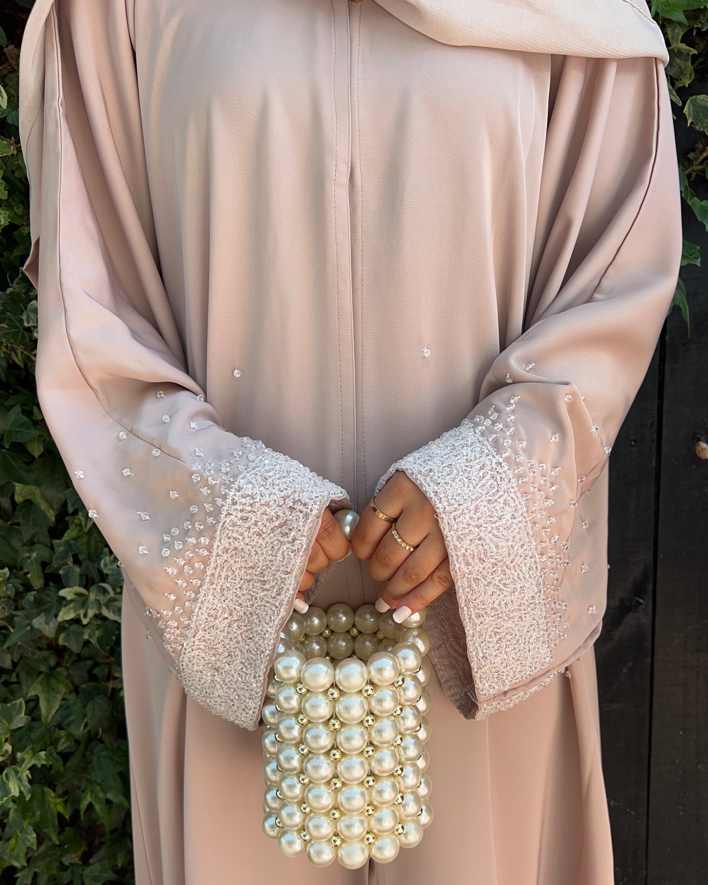 Hawa Diamanté Abaya (Pink) - Forever Hijab