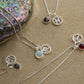 Scorpio Zodiac with Birthstone Necklace in Silver | Star sign Oct/Nov