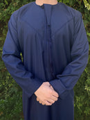 Midnight Blue Deluxe Emirati Thobe  - House of Hasbi
