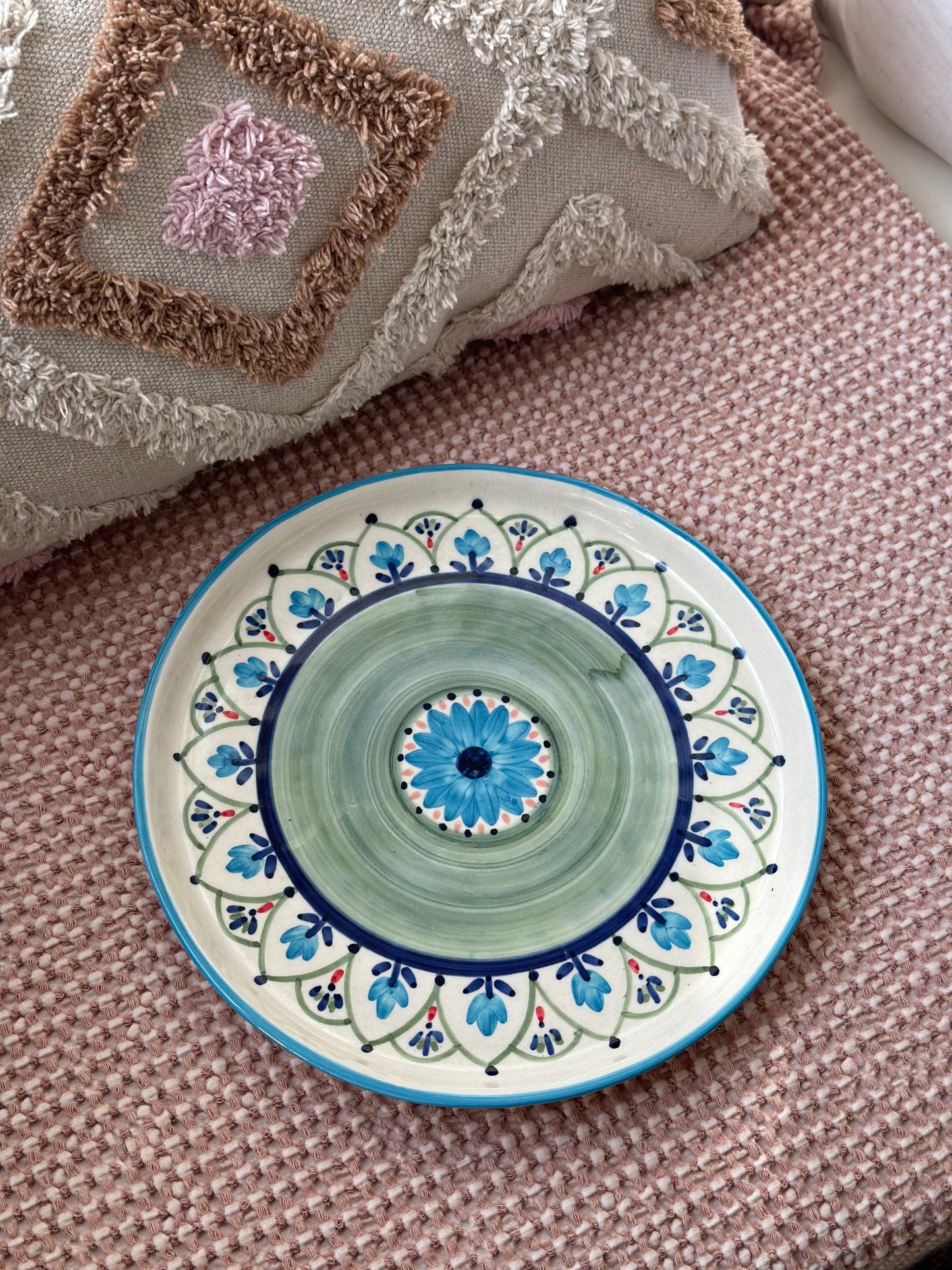 Teal Floral Plate