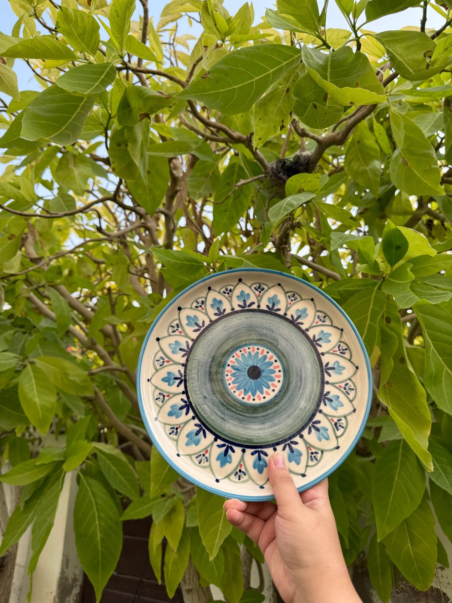 Teal Floral Plate