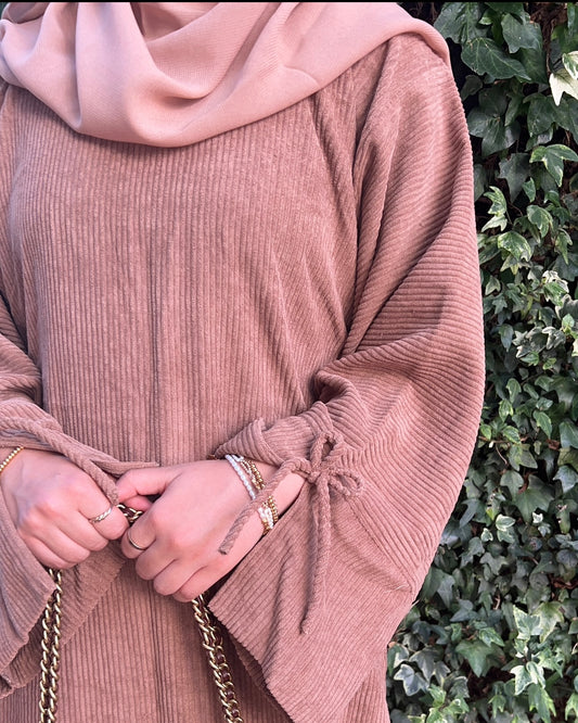 Corduroy Abaya (Caramel) - Forever Hijab