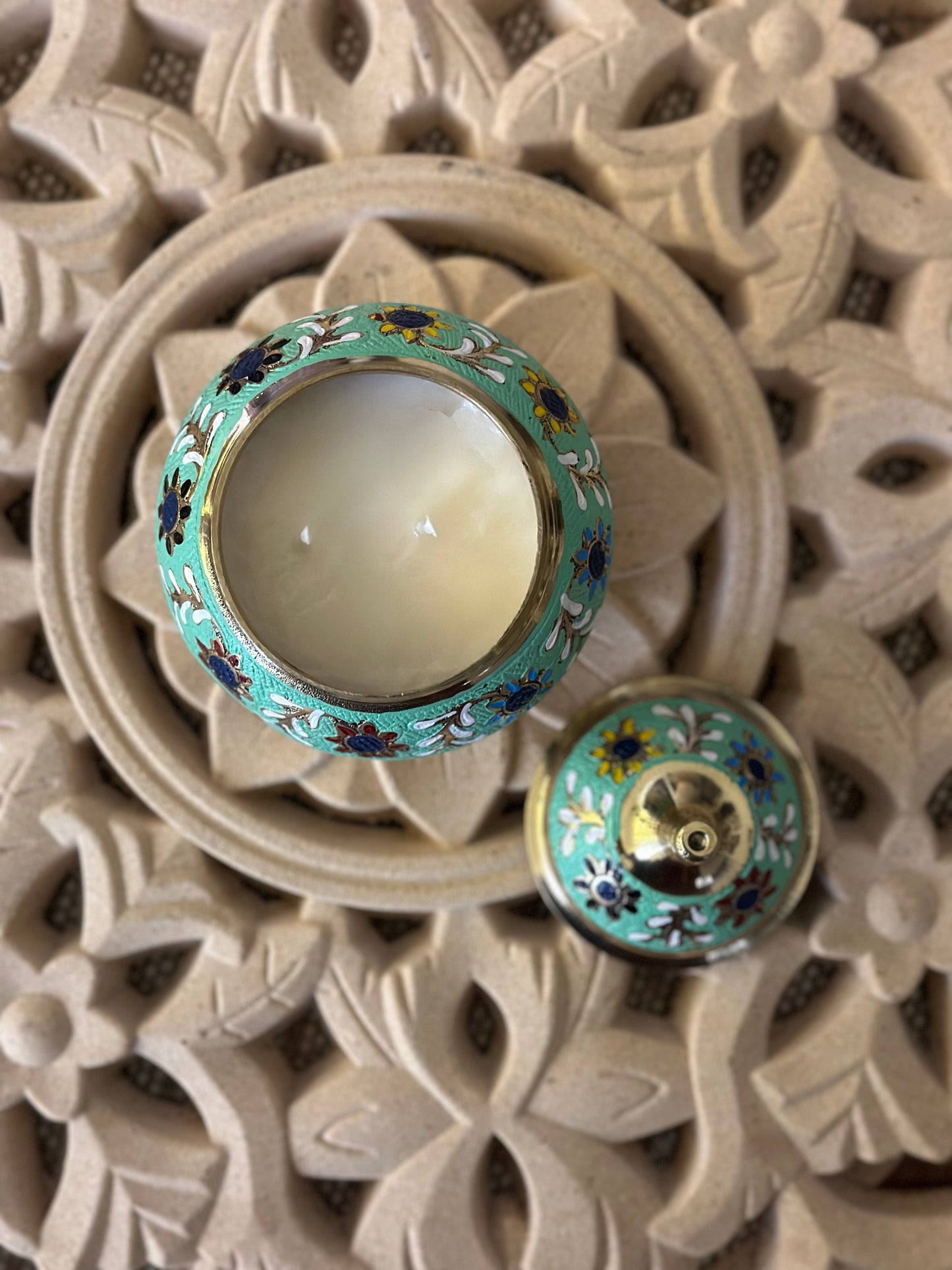 Shamo - Handpainted Brass Candle