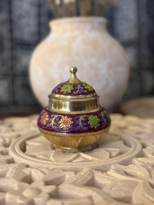 Shamo - Handpainted Brass Candle