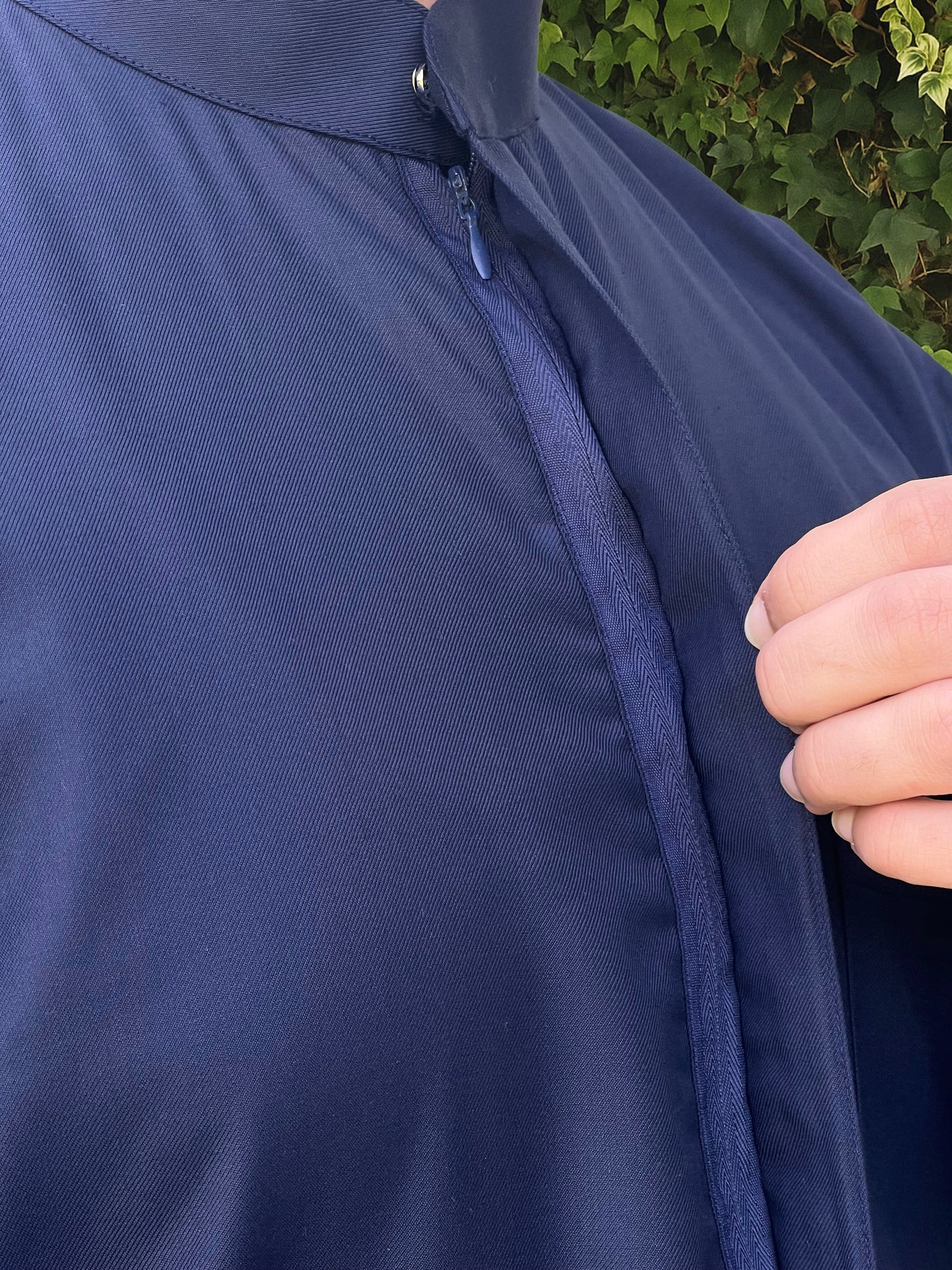 Midnight Blue Deluxe Collared Thobe  - House of Hasbi