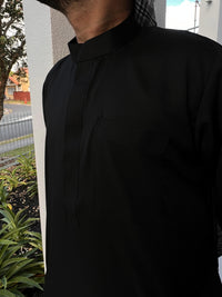 Obsidian Deluxe Collared Thobe - House of Hasbi