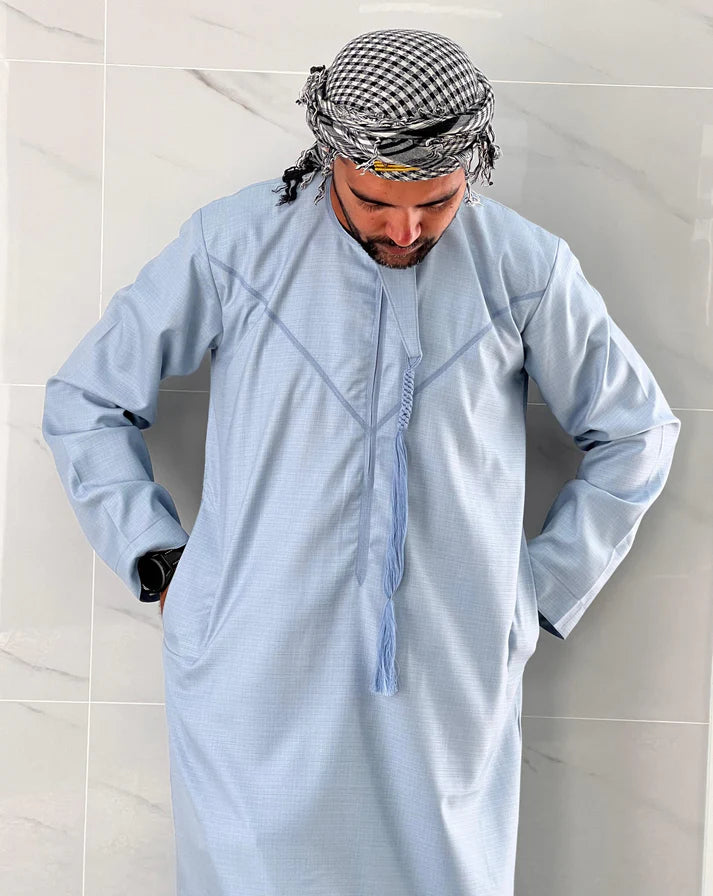 Sky Blue Premium Emirati Thobe - House of Hasbi