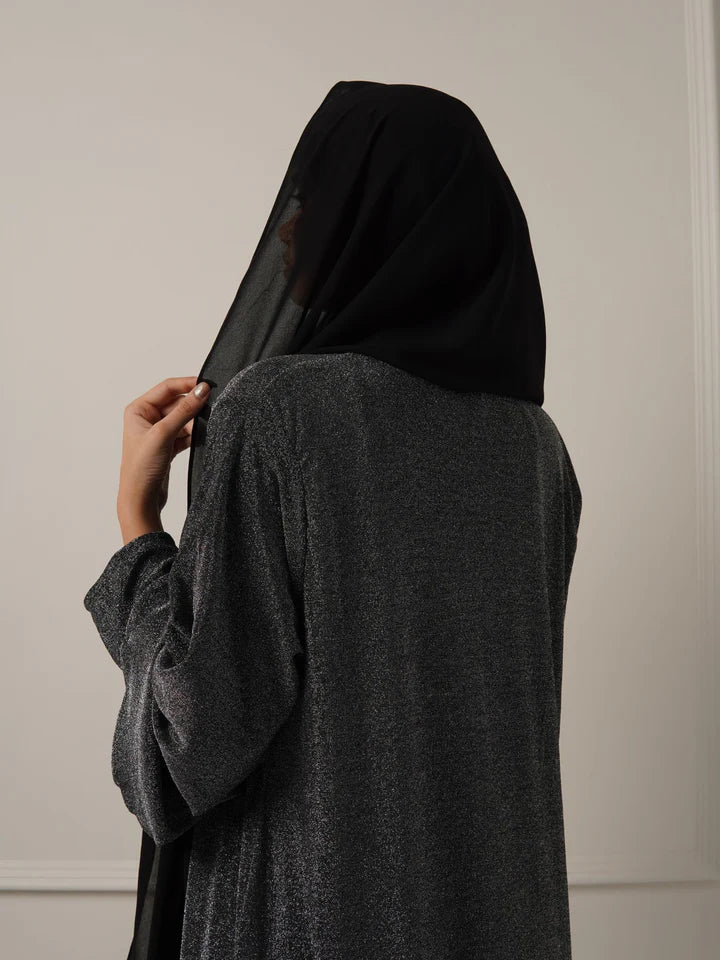 Eliza Luxury Abaya - Silver (with Hijab)