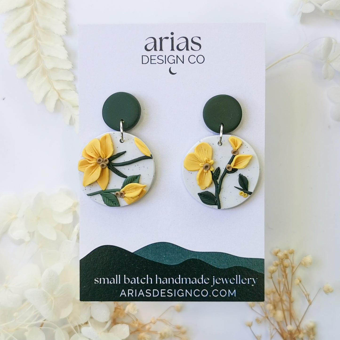 Yellow Wildflower Earrings