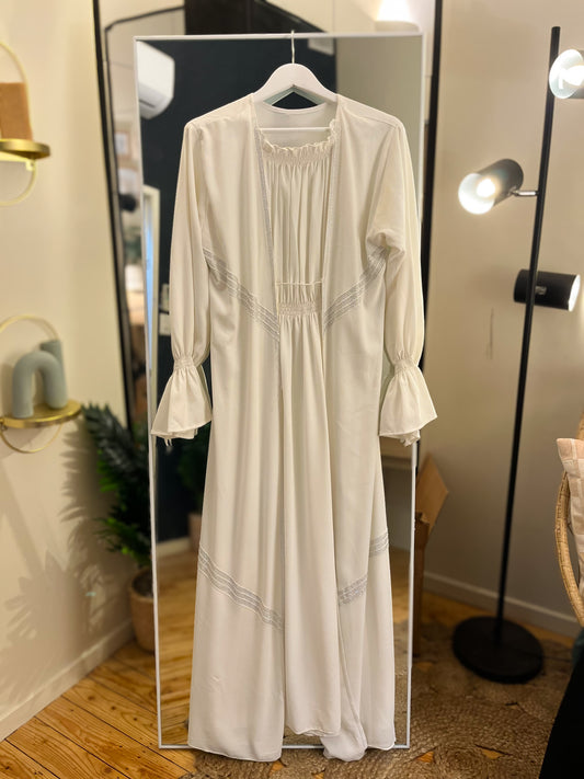 Pre-Loved Faux Overlay White Abaya