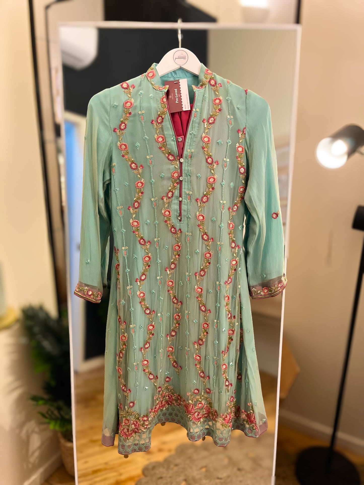 Pre-Loved Light Blue Floral Kurti Set