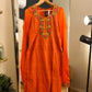 Pre-Loved Orange Embroidered Kurti Set