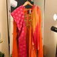 Pre-Loved Orange Embroidered Kurti Set